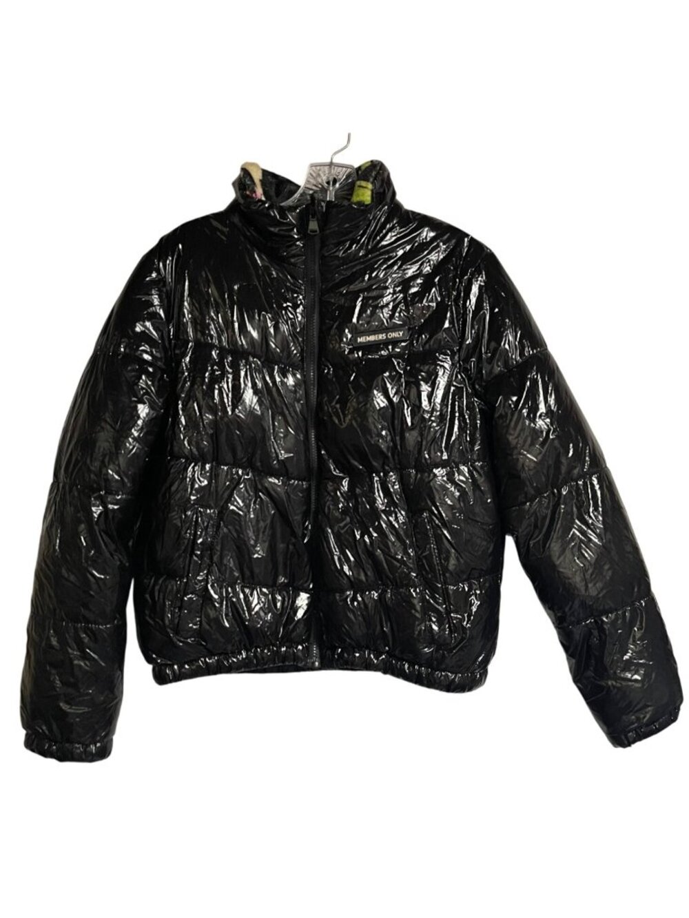 Members Only x Nickelodeon Puffer Jacket Black Glossy Kids L 10/12 Cartoons